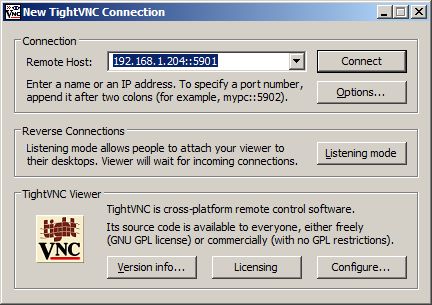 TightVNC Connection Dialog